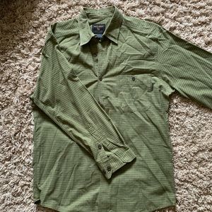 Woolrich Green-White Checker Puckered Long Sleeve